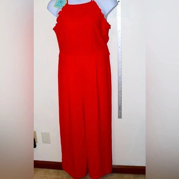 NWT CeCe orange jumpsuit size 14 - Picture 1 of 10